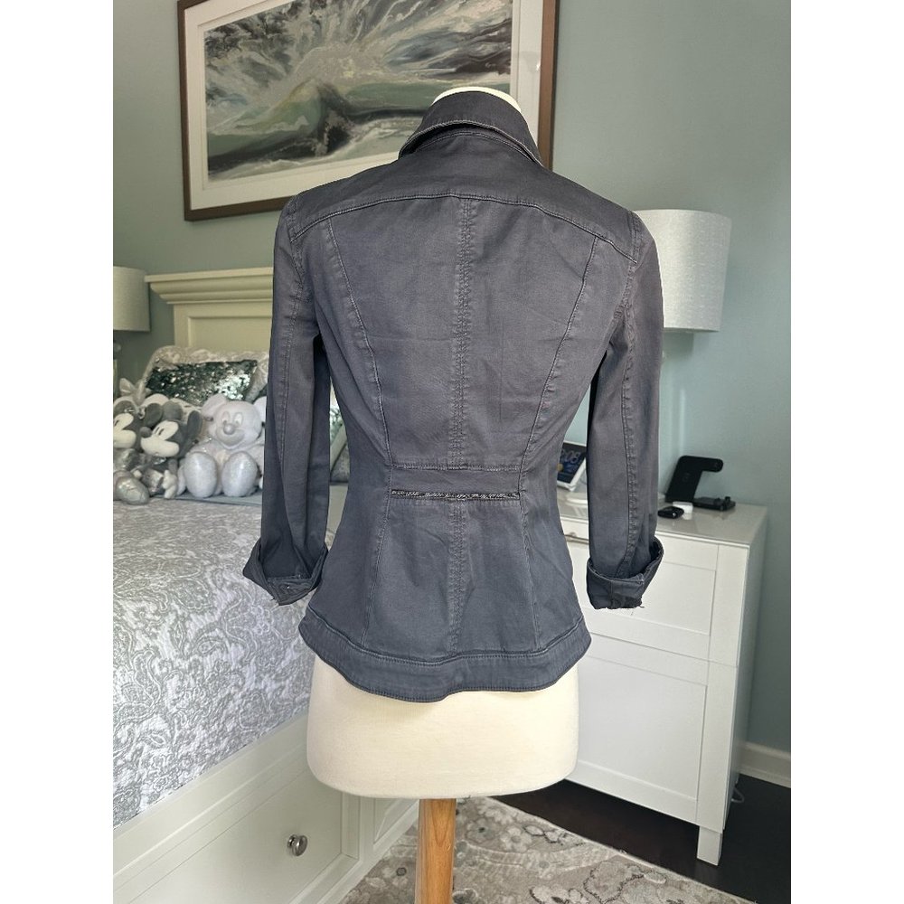 White House Black Market Ball Chain Washed Casual Jacket - Picture 6 of 7